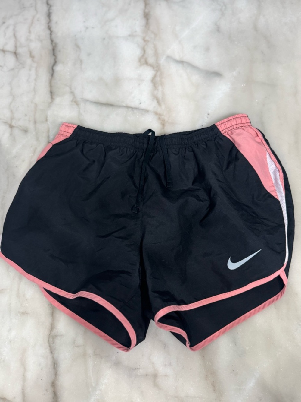 Nike Women’s Black Athletic Shorts with Pink Trim